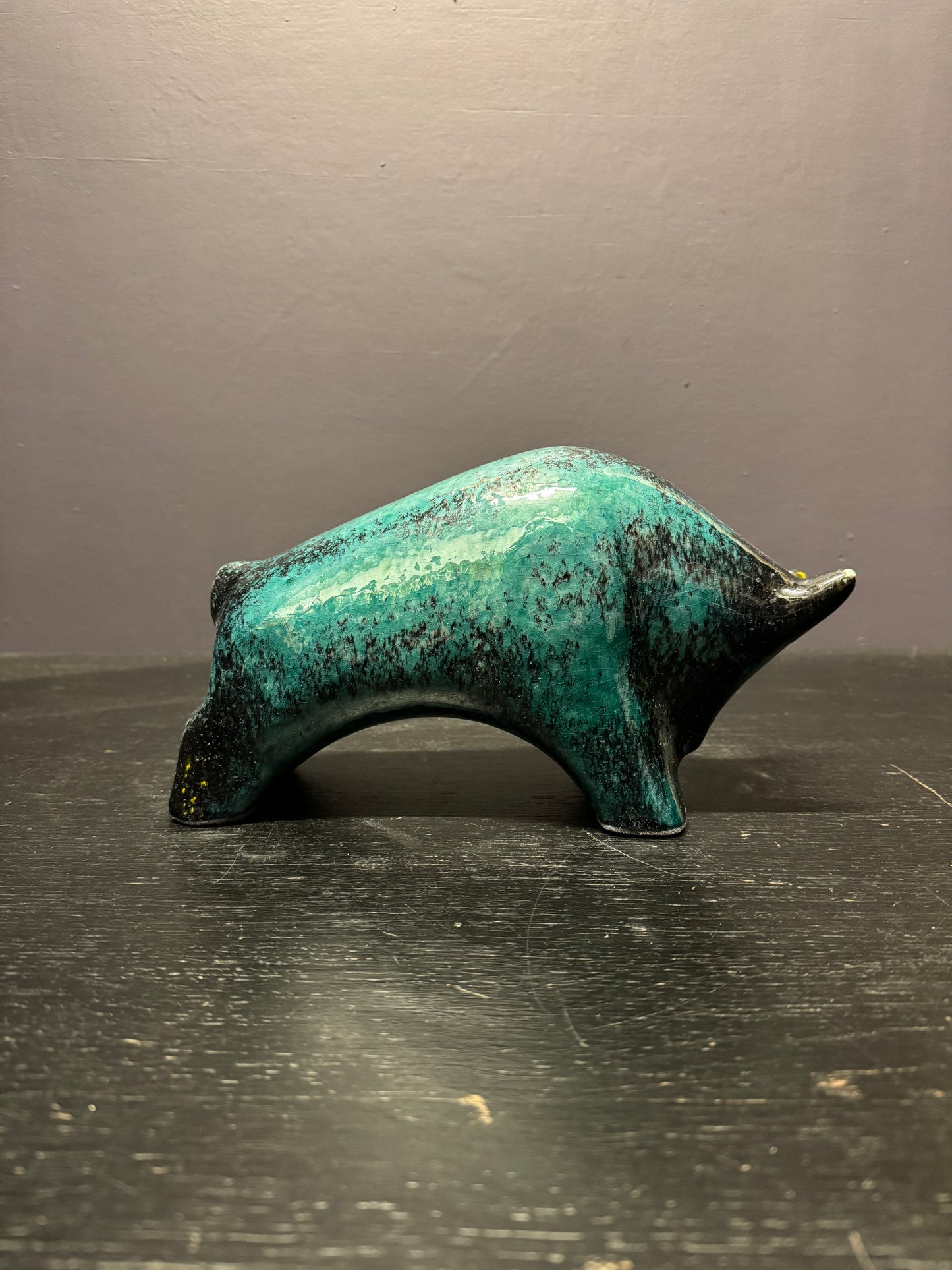 Otto Keramik Ceramic Bull West German Pottery Fat Lava