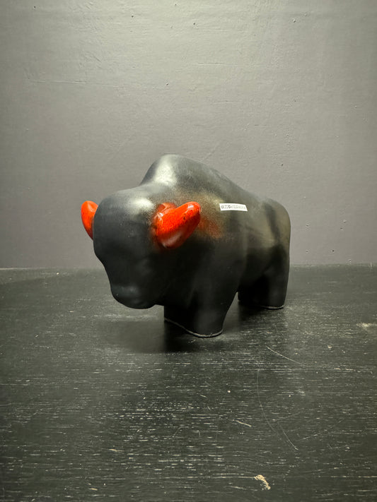 Otto Keramik Large Ceramic Bison West German Pottery Fat Lava
