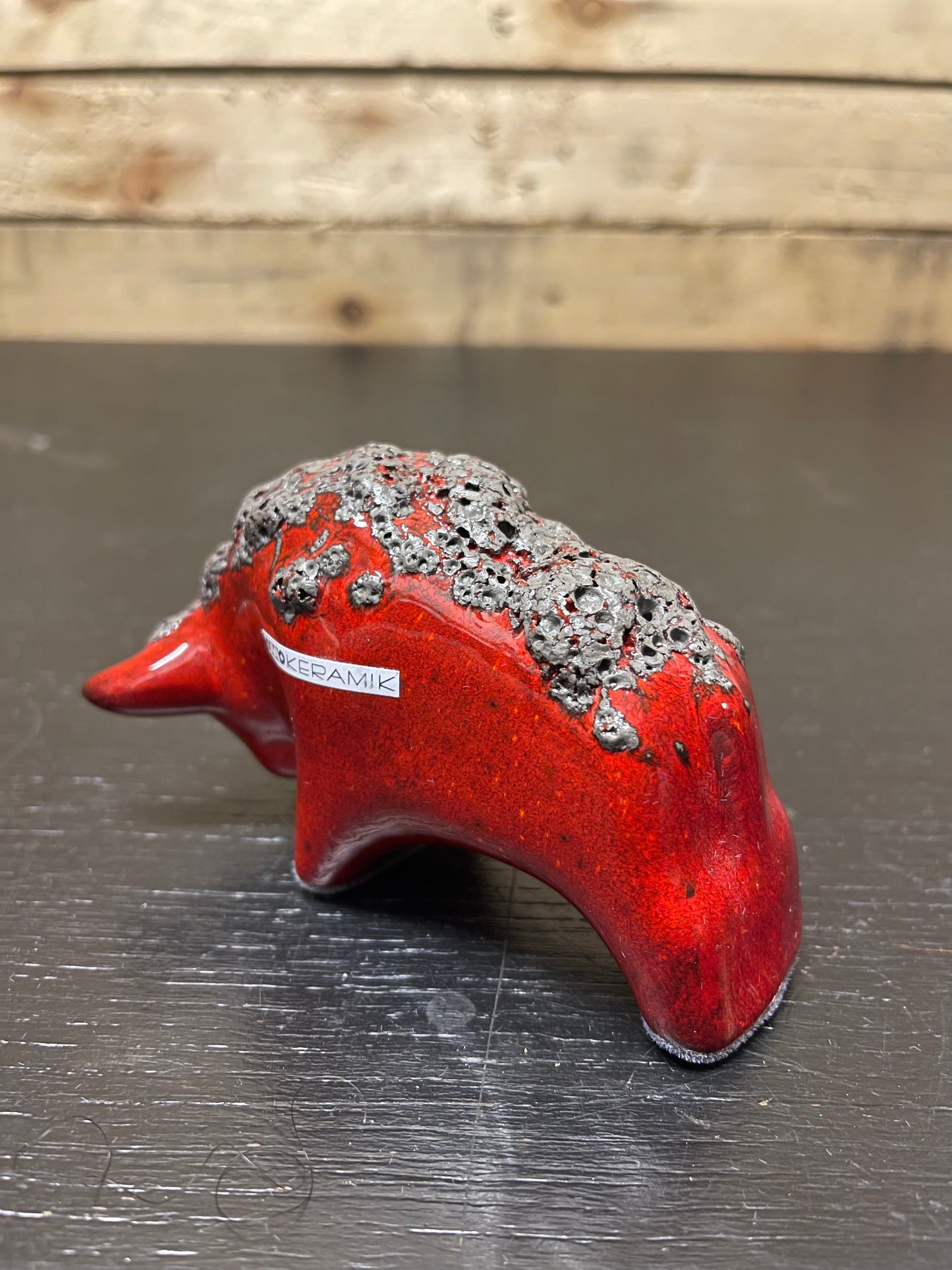 Otto Keramik Small Ceramic Bull West German Pottery Fat Lava