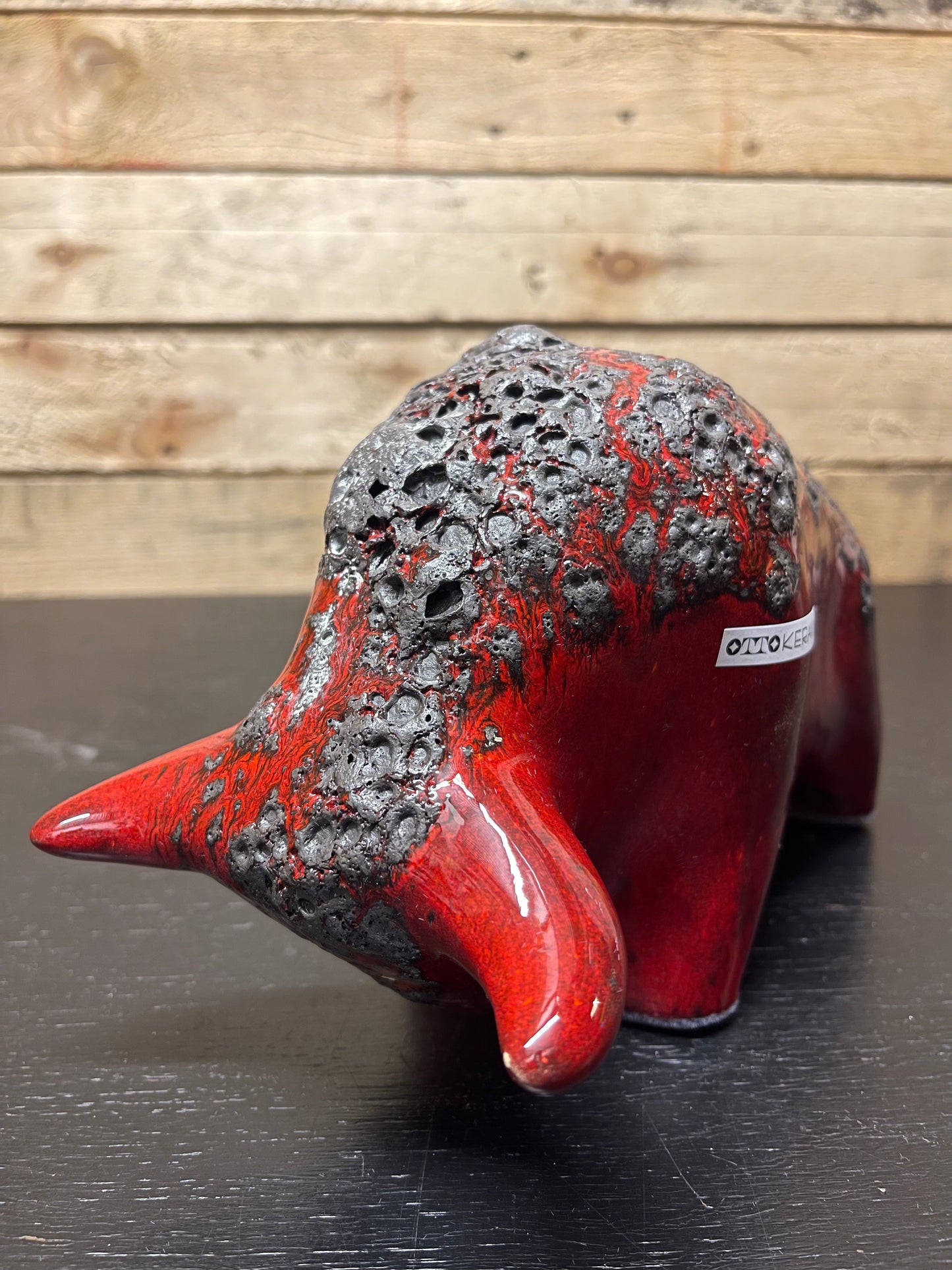 Otto Keramik Medium Ceramic Bull West German Pottery Fat Lava