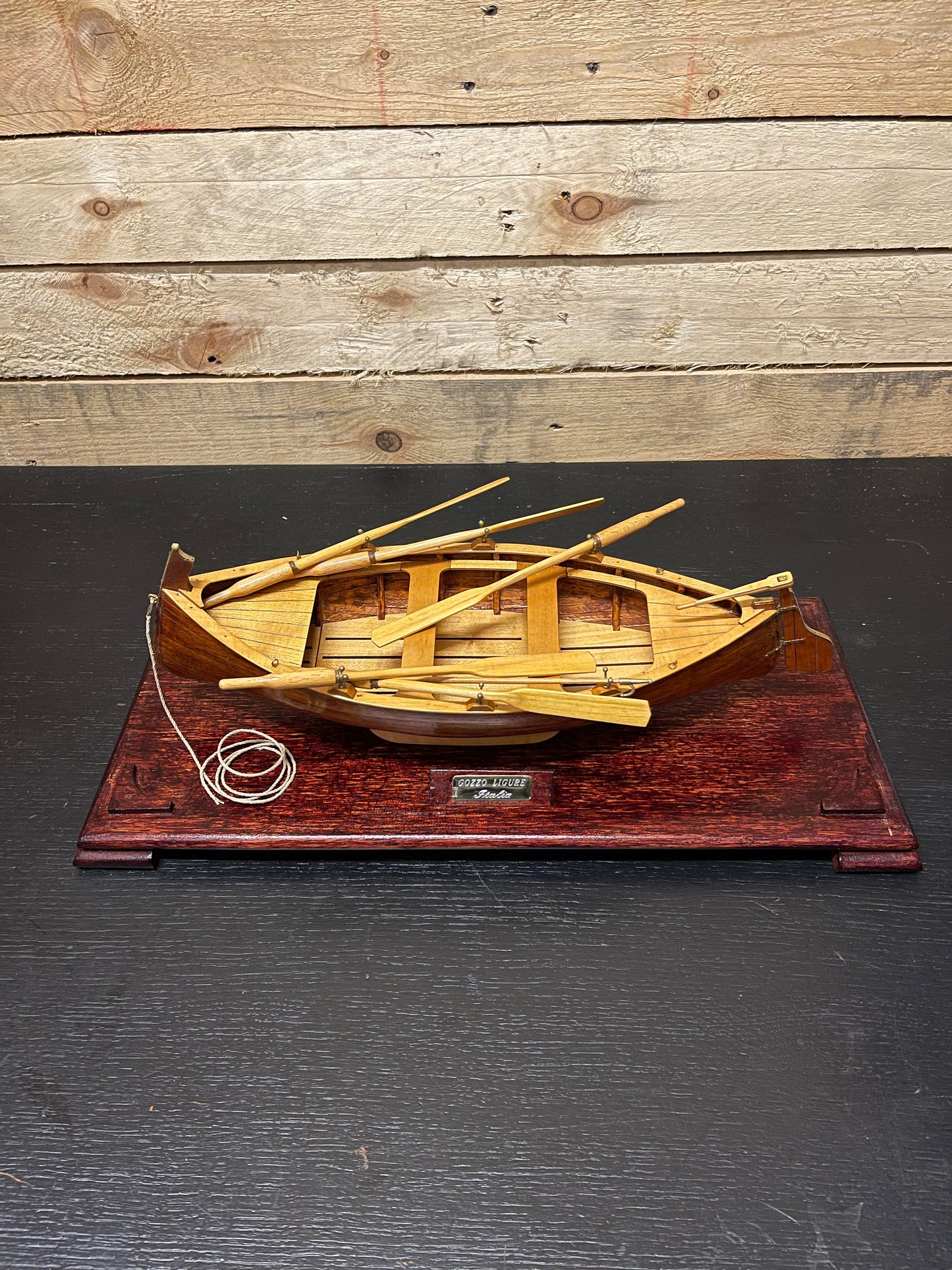 Scratch Built Classic Italian Gozzo Ligure Wooden Rowing Boat Circa 1970