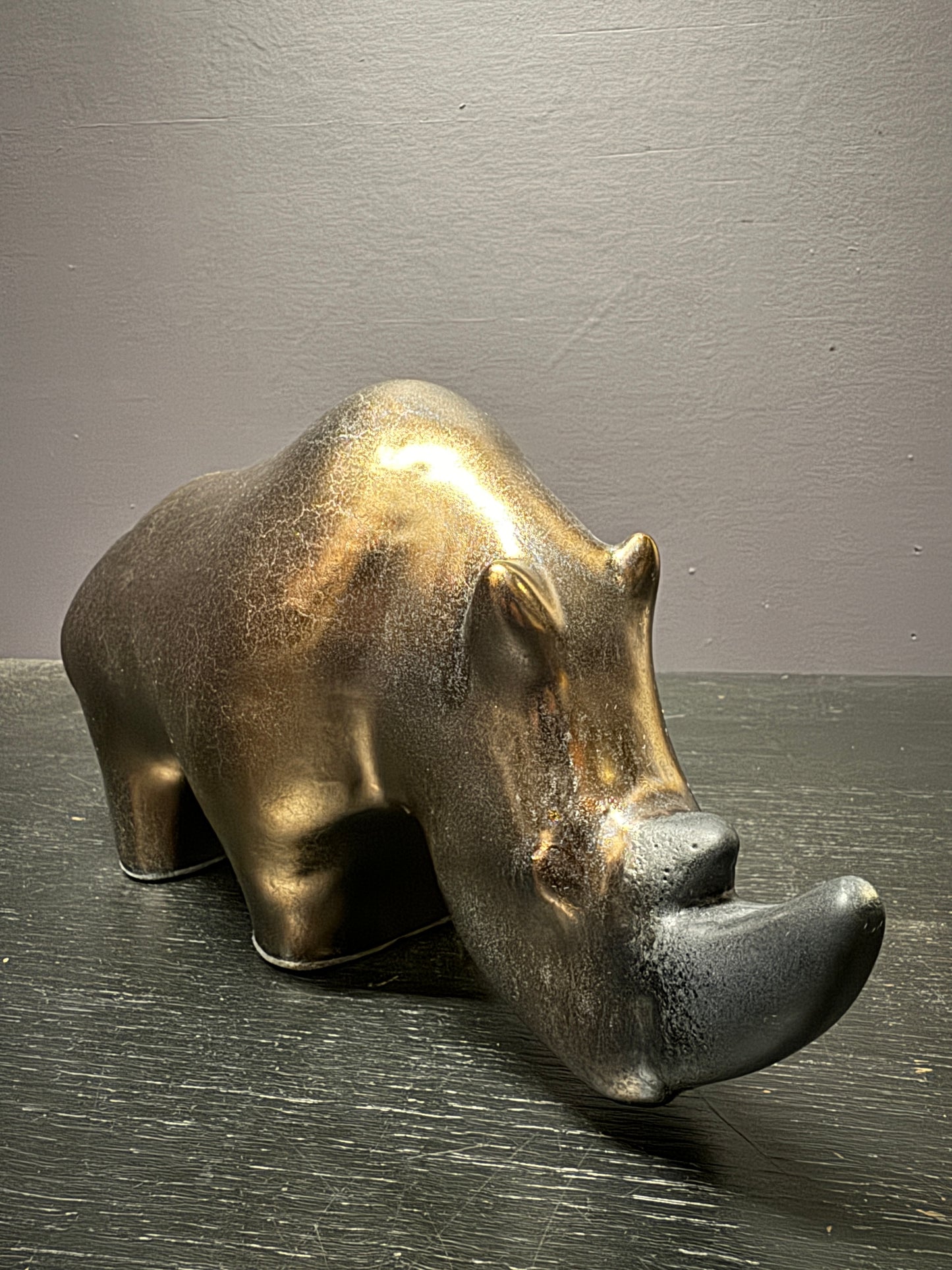 Exclusive Otto Keramik Ceramic Rhino West German Pottery Fat Lava