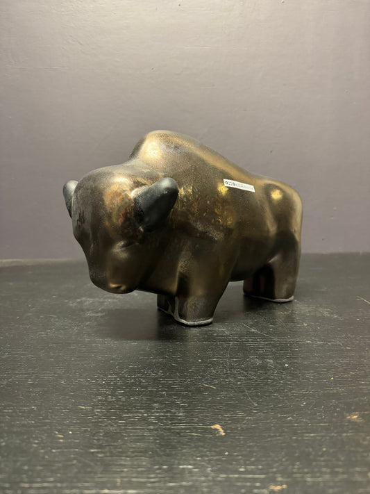 Otto Keramik Large Ceramic Bison West German Pottery Fat Lava