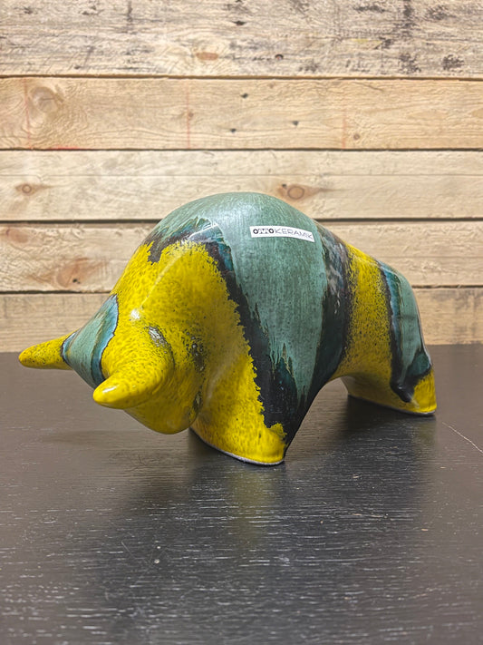 Otto Keramik Large Ceramic Bull West German Pottery Fat Lava