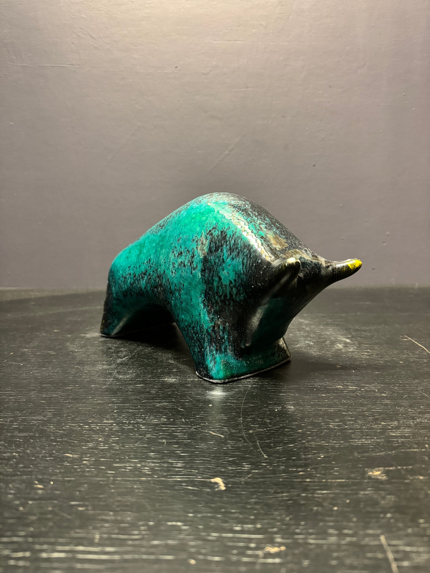 Otto Keramik Ceramic Bull West German Pottery Fat Lava