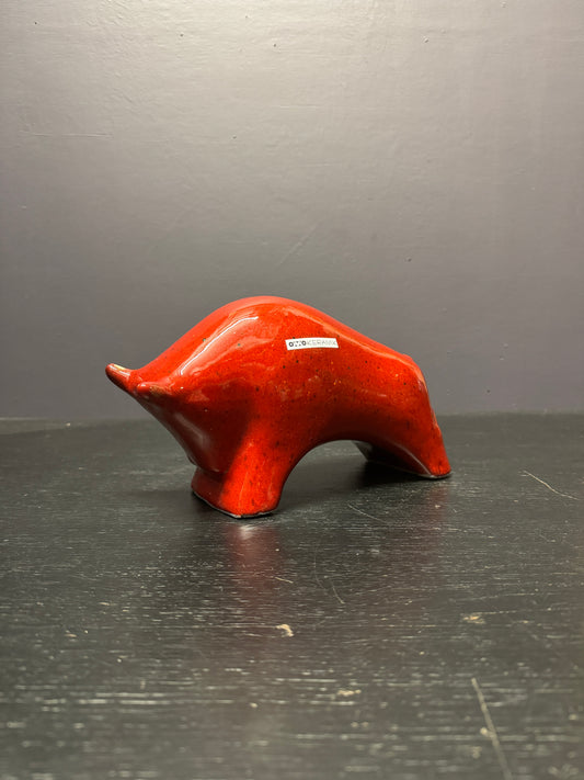 Otto Keramik Ceramic Bull West German Pottery Fat Lava