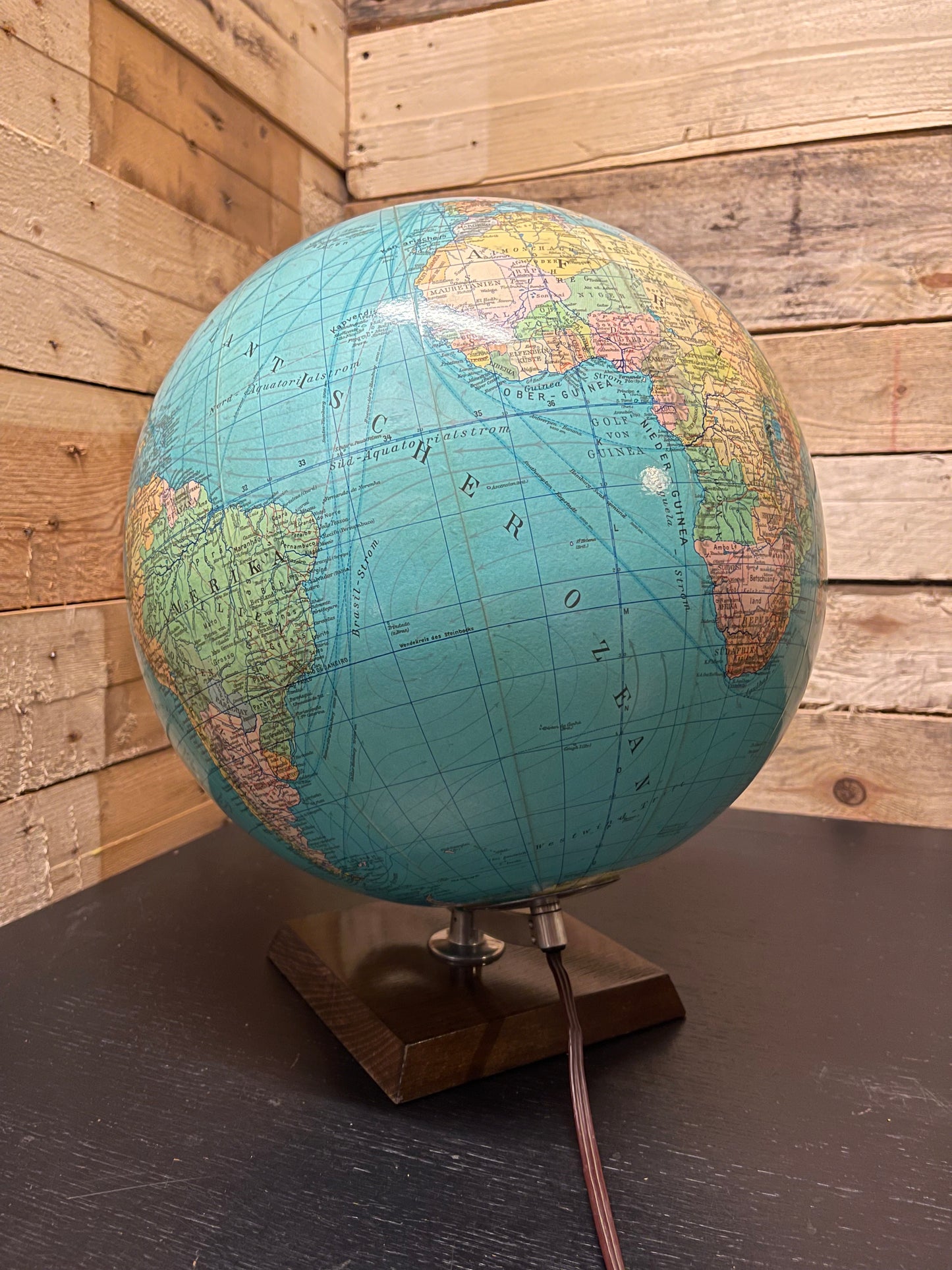 Vintage 1960s Columbus Duo Glass Globe Lamp