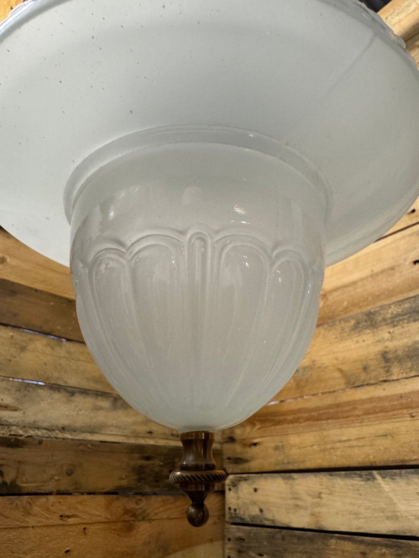 1930s Opaline Pendant Light Bencolite By Benjamin Electrics