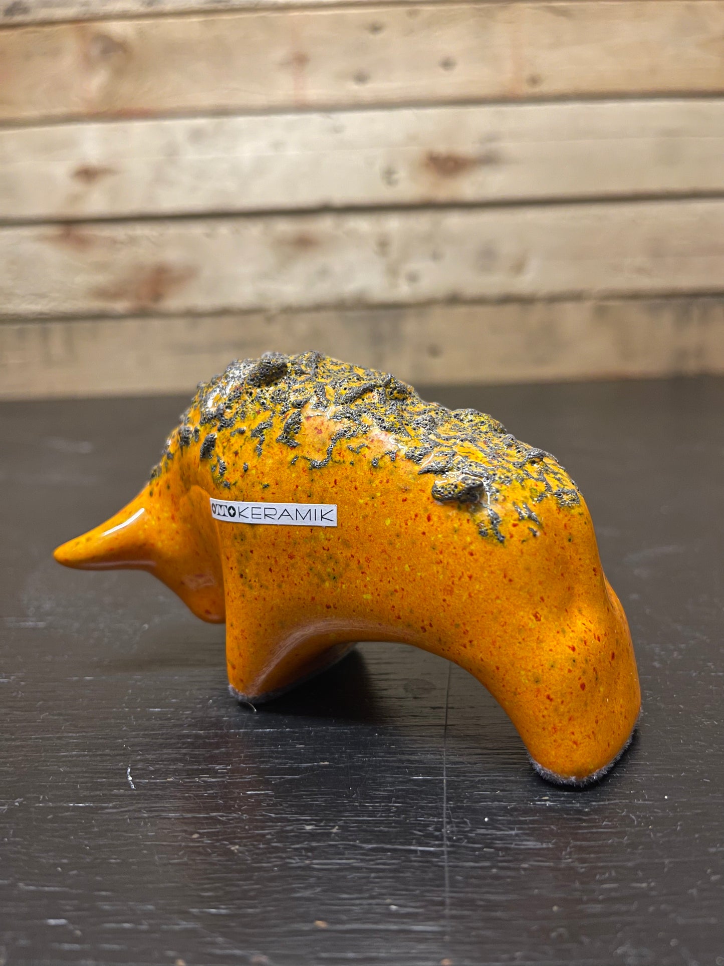 Otto Keramik Small Ceramic Bull West German Pottery Fat Lava