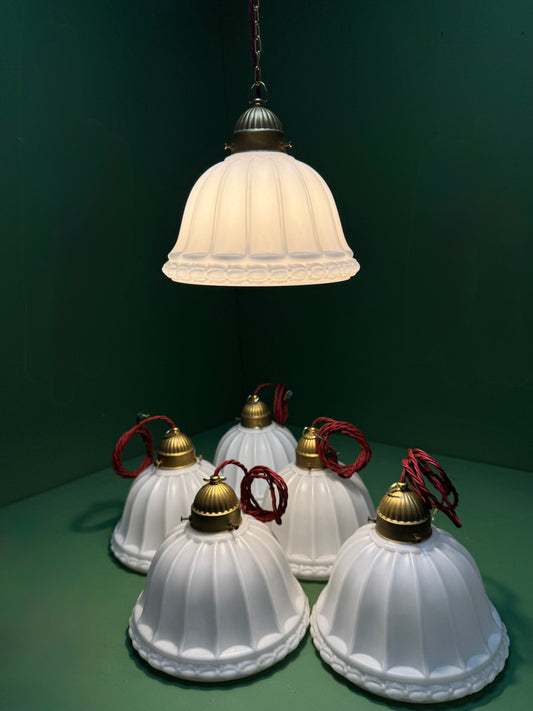 1920s Opal Glass Pendant Light