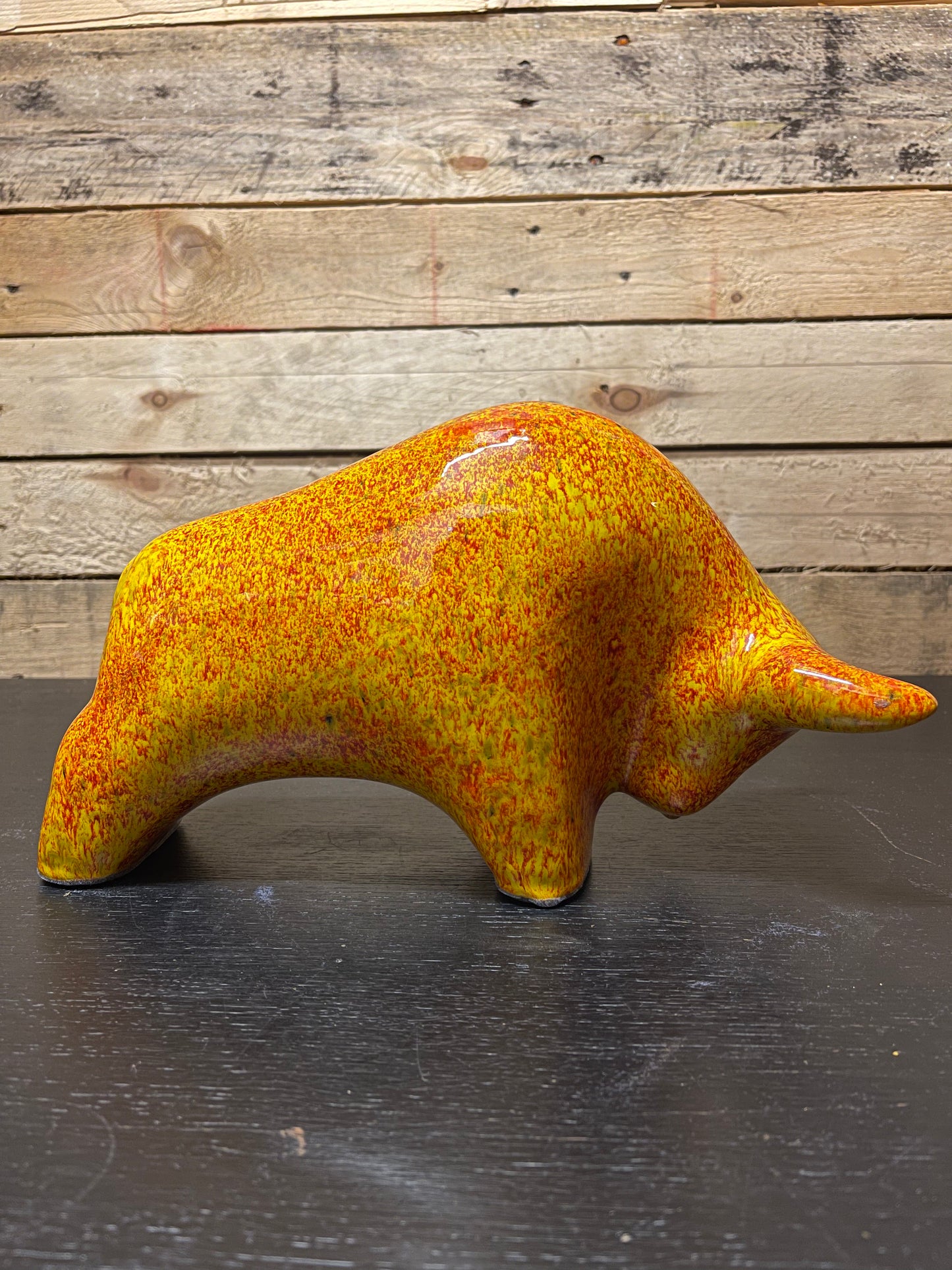 Otto Keramik Large Ceramic Bull West German Pottery Fat Lava