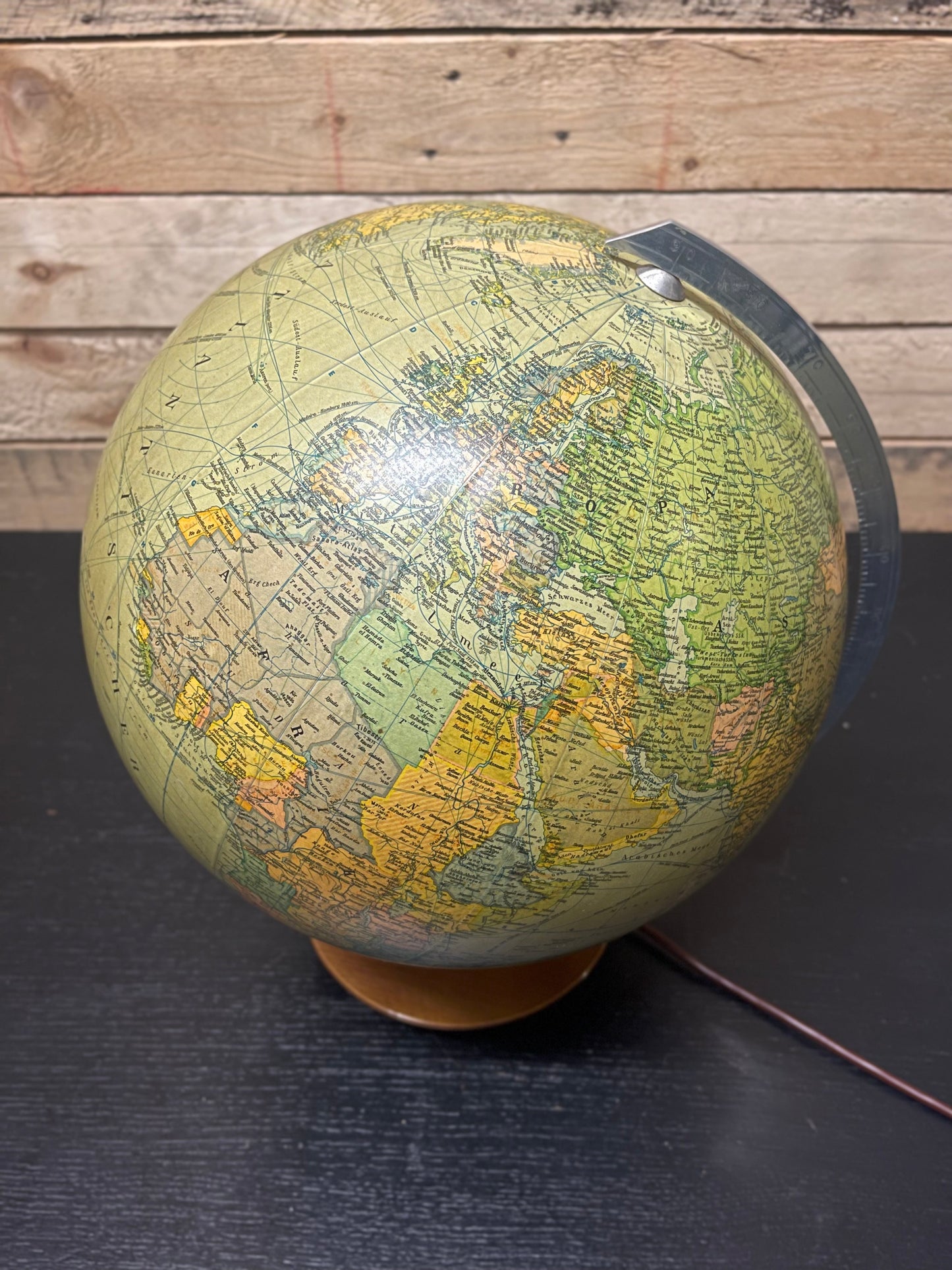 Vintage 1960s German Glass Globe Lamp By JRO Globus Munchen