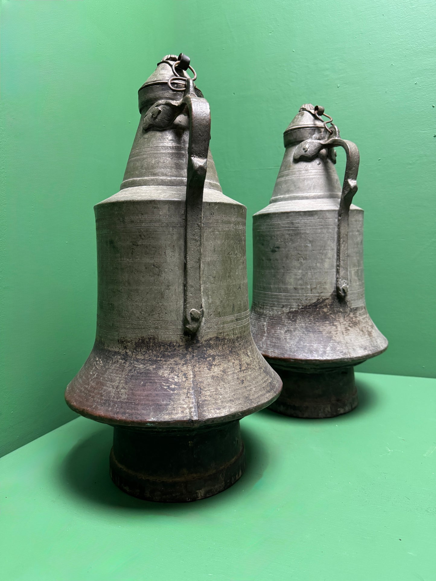 Circa 1930s Turkish Hand Beaten Copper Ablution Jugs