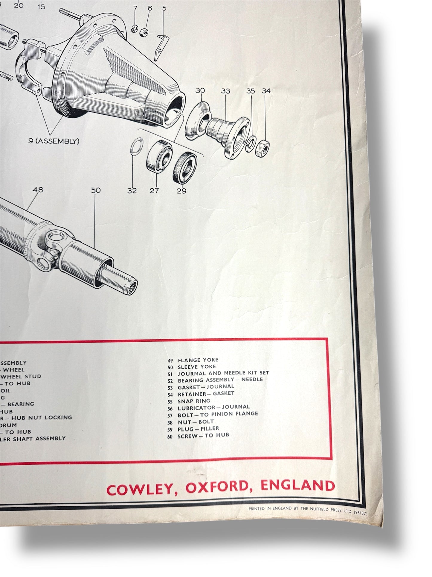 B.M.C. British Motor Corporation Educational Poster Circa 1950s