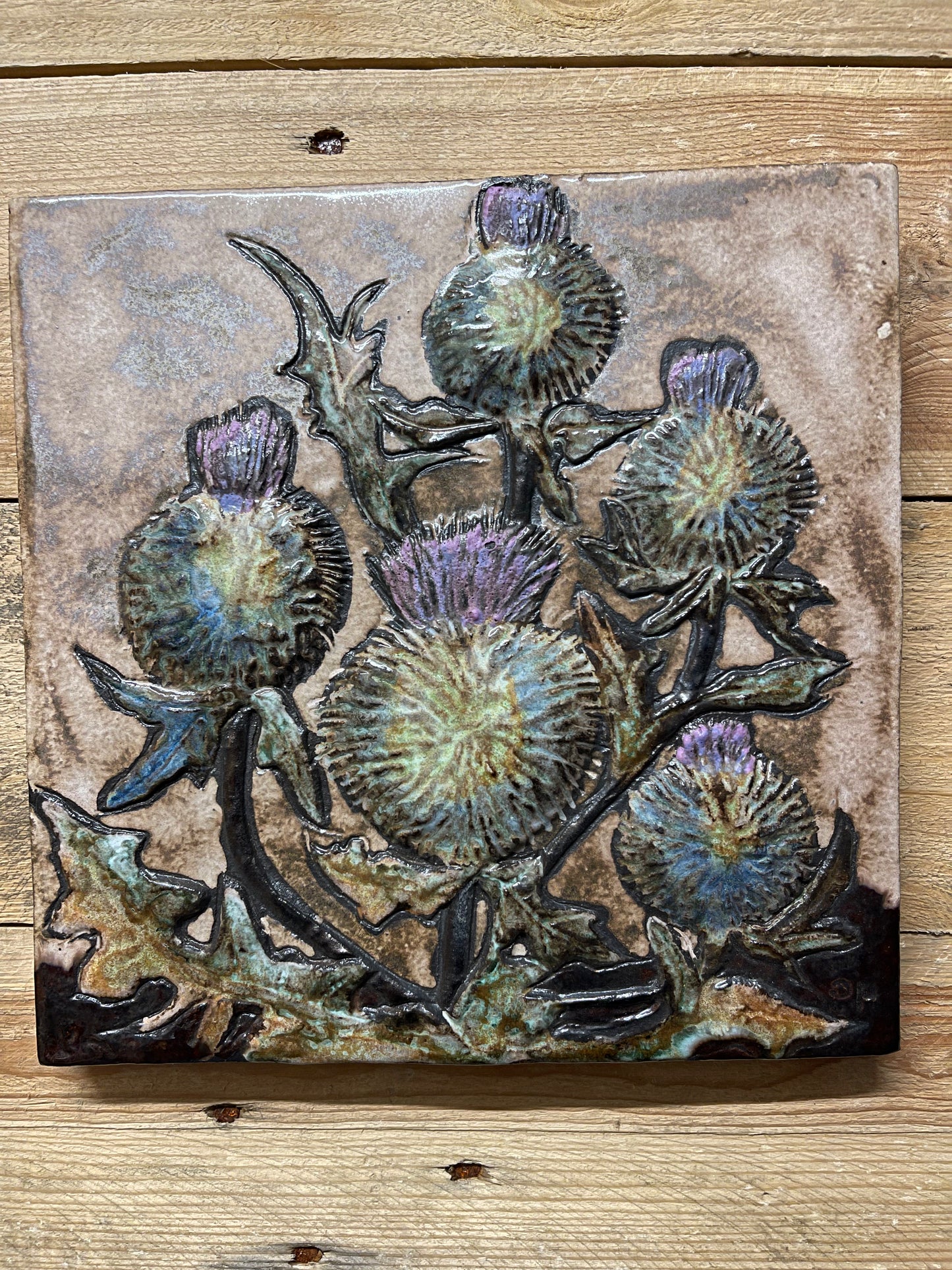 1960s West German Pottery Fat Lava Wall Tile By Ruscha Art