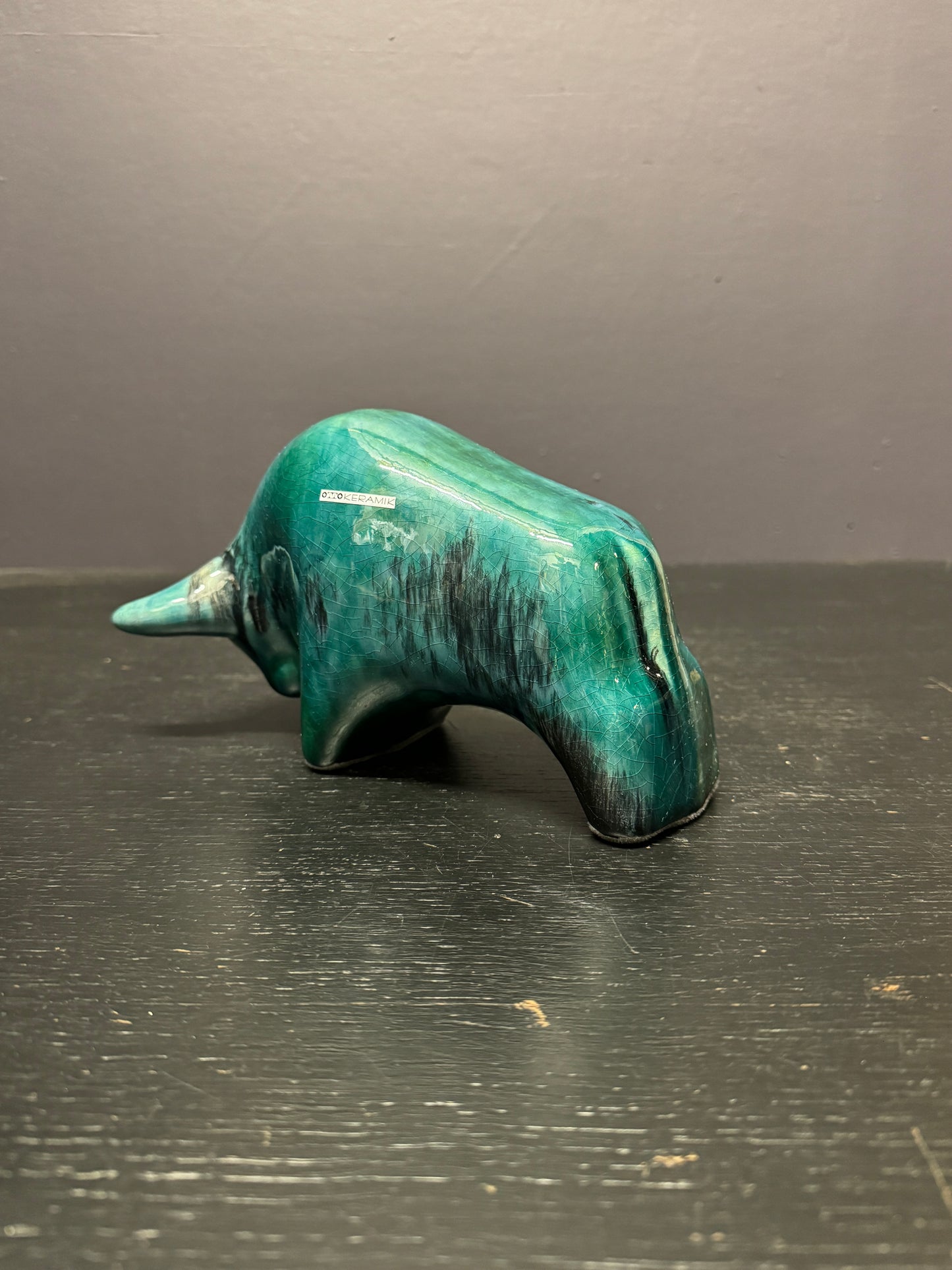 Otto Keramik Classic Ceramic Bull West German Pottery Fat Lava