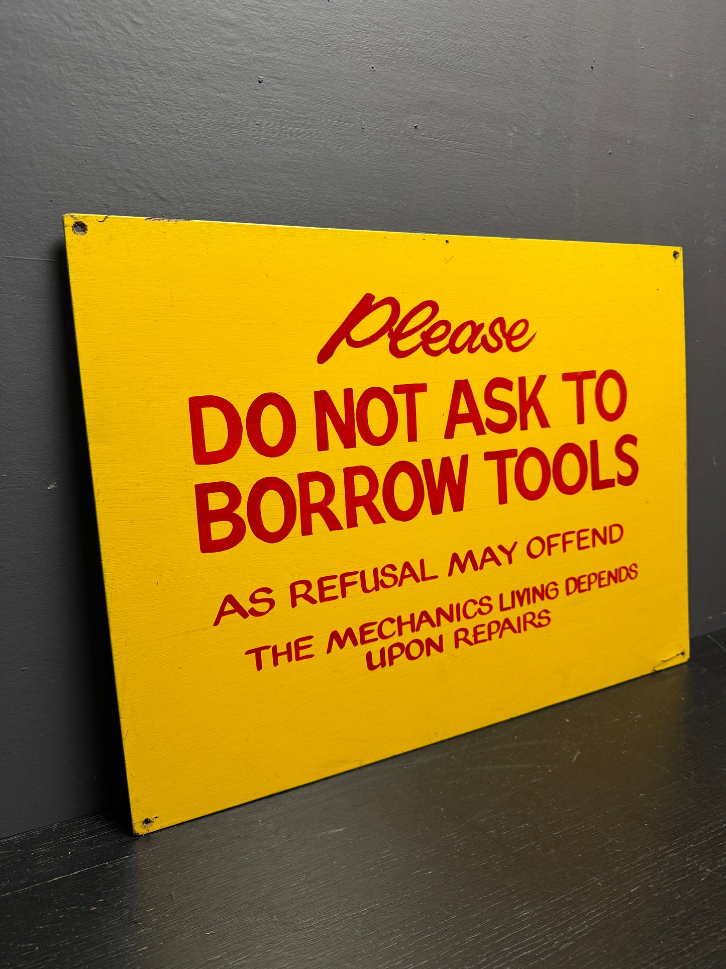 1950s Hand Painted Workshop Sign