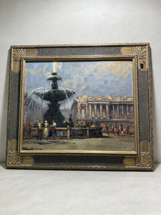 Framed Oil On Canvas Impressionist Painting Signed E.Waugh