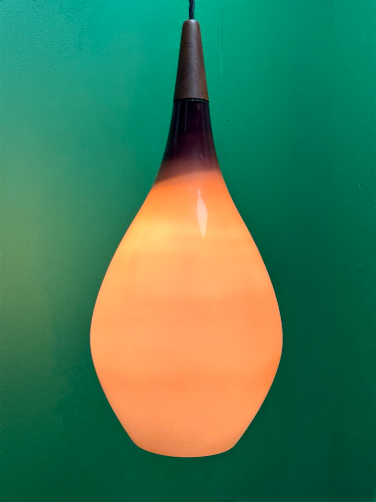 Large 1960s Danish Droplet Pendant Light By Holmegaard