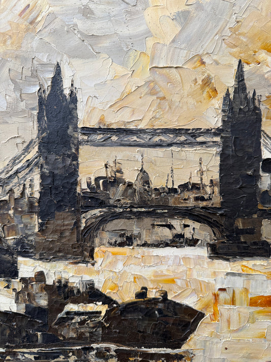 1967 Signed Oil On Canvas View Of London