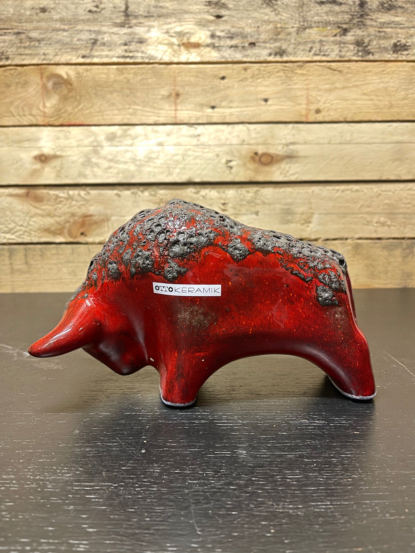 Otto Keramik Medium Ceramic Bull West German Pottery Fat Lava