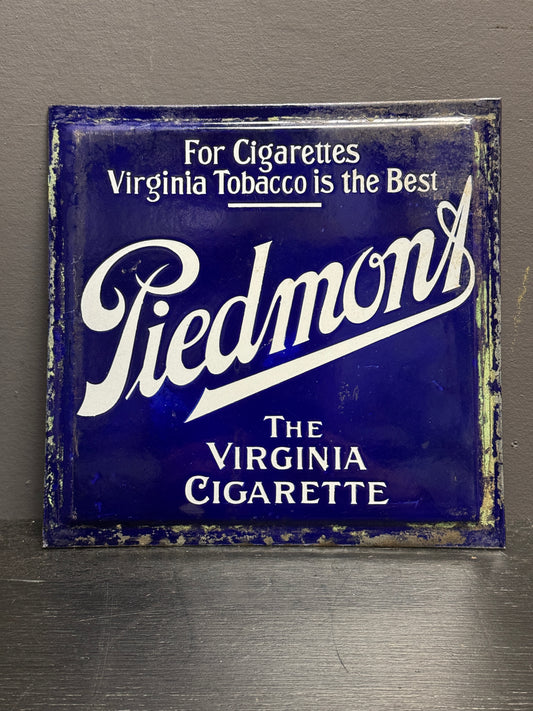 Early 1900s Double Sided Enamel Piedmont Cigarette Advertising