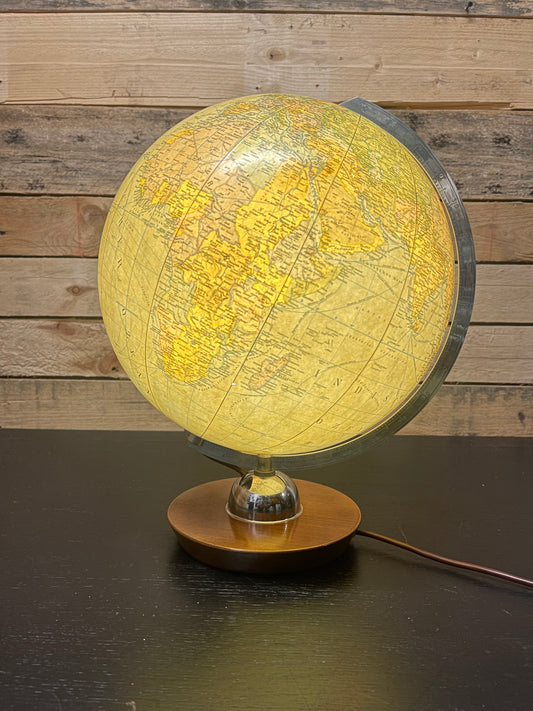 Vintage 1960s German Glass Globe Lamp By JRO Globus Munchen