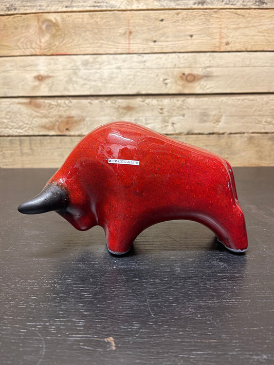 Otto Keramik Classic Ceramic Bull West German Pottery Fat Lava