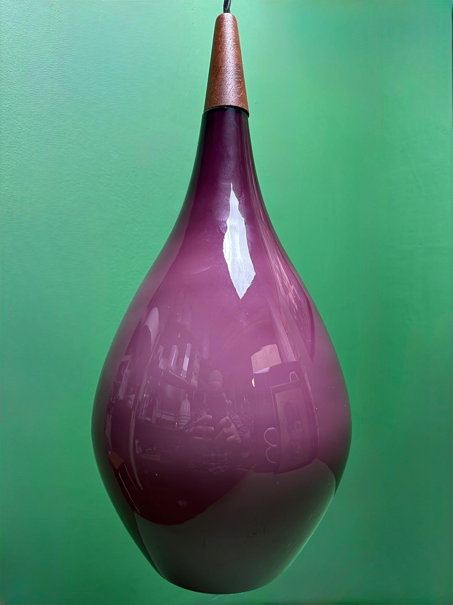 Large 1960s Danish Droplet Pendant Light By Holmegaard