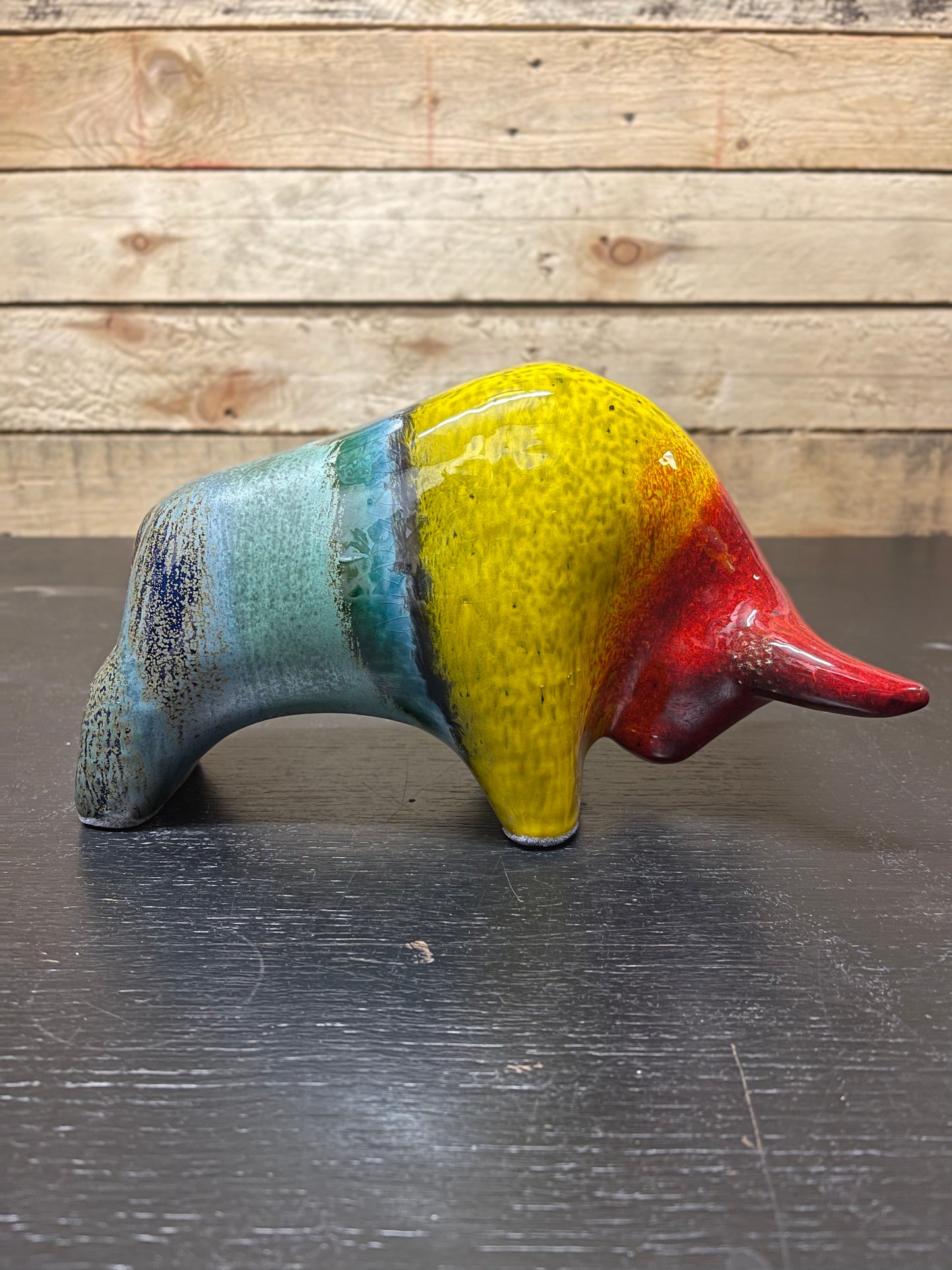 Otto Keramik Medium Ceramic Bull West German Pottery Fat Lava