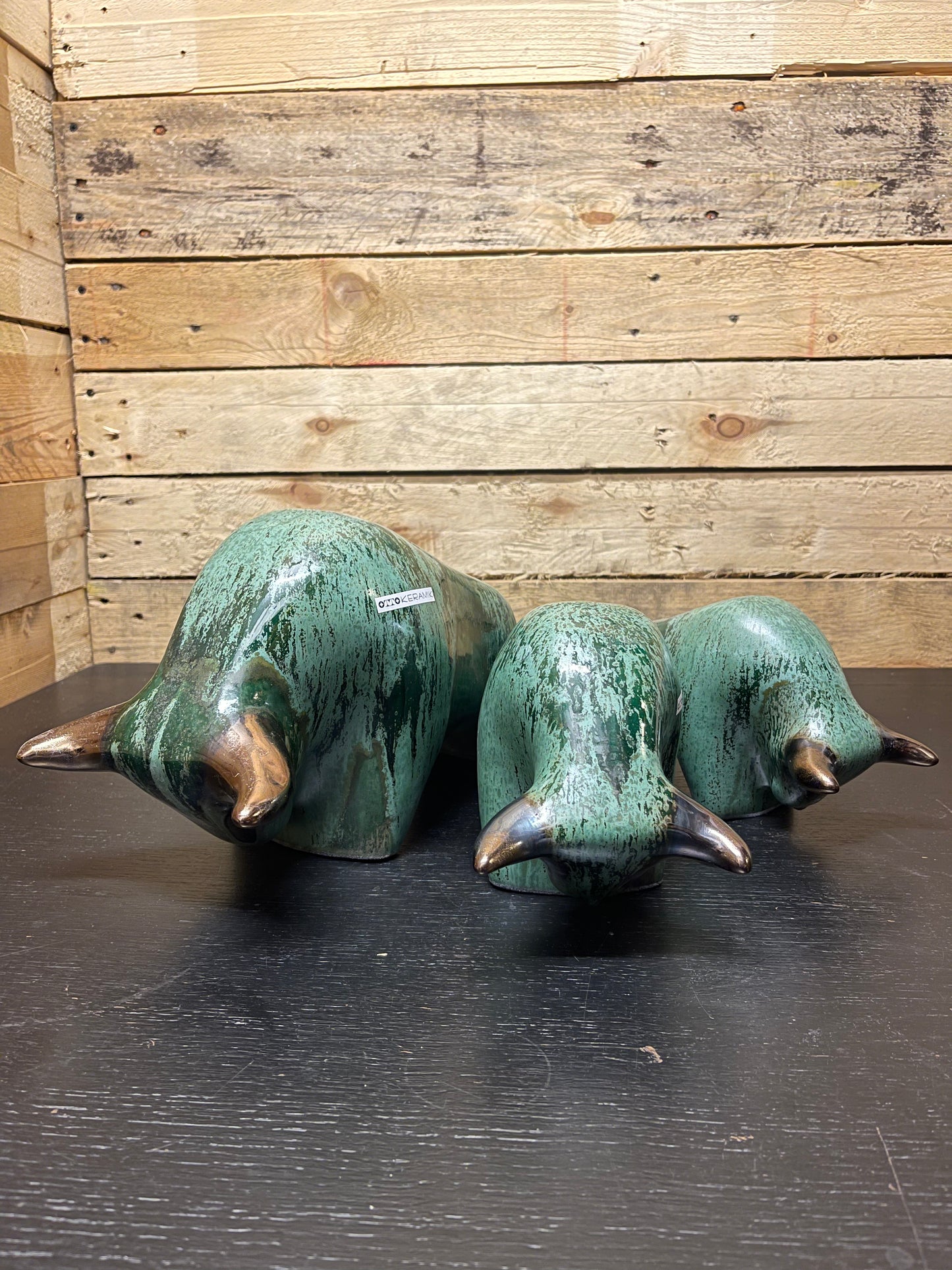 Otto Keramik Large Ceramic Bull West German Pottery Fat Lava