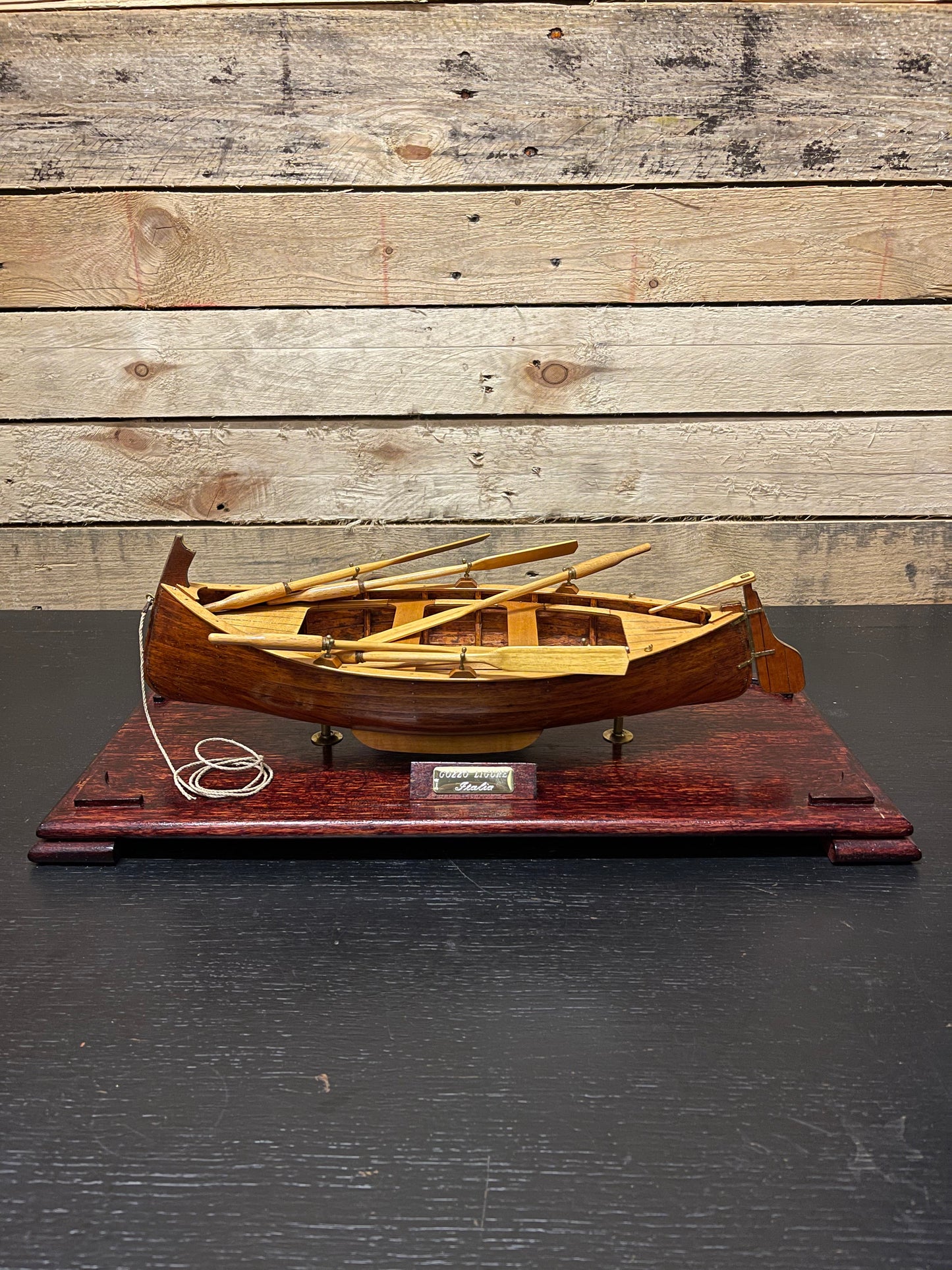 Scratch Built Classic Italian Gozzo Ligure Wooden Rowing Boat Circa 1970