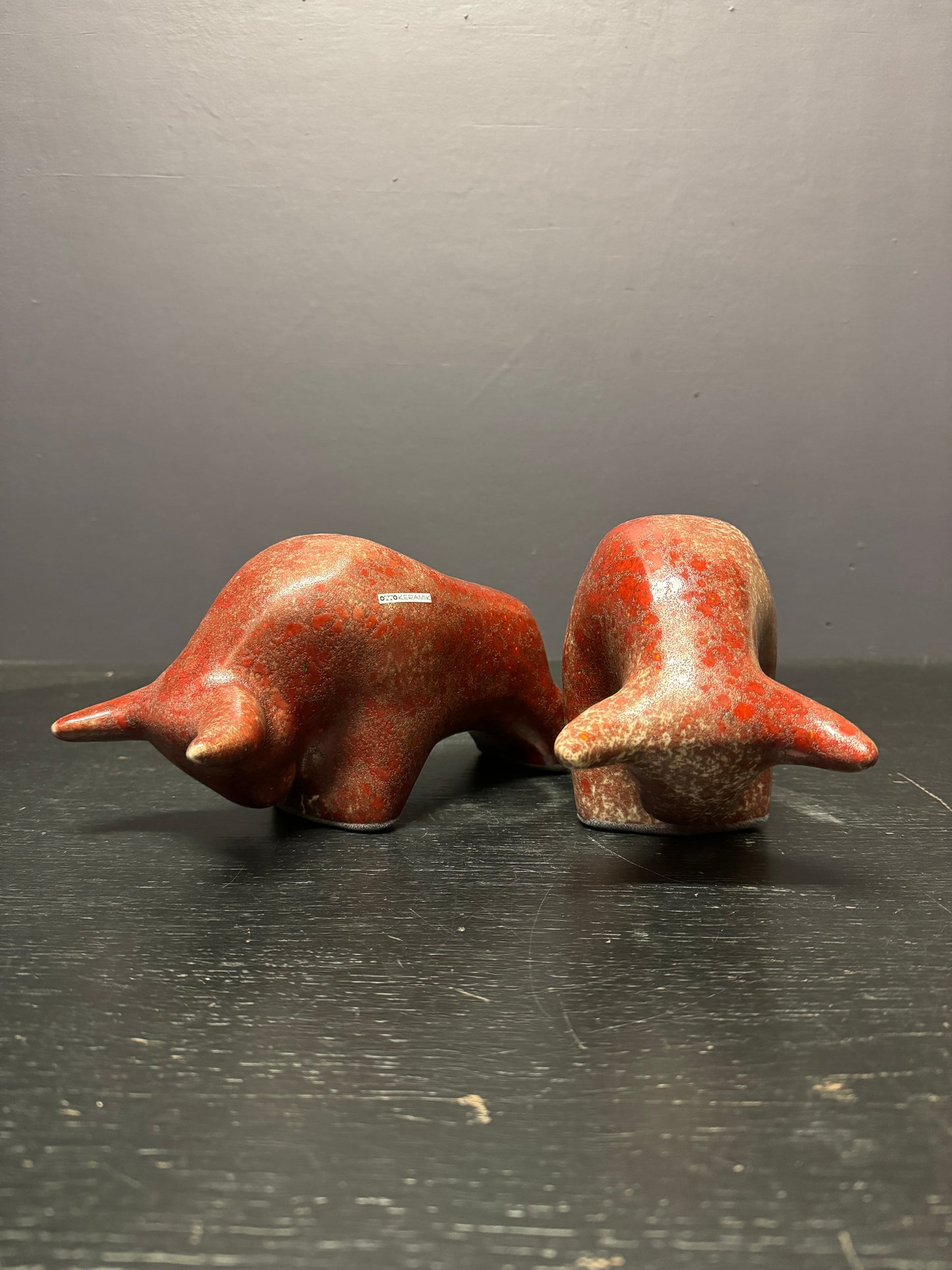 Otto Keramik Classic Ceramic Bull West German Pottery Fat Lava