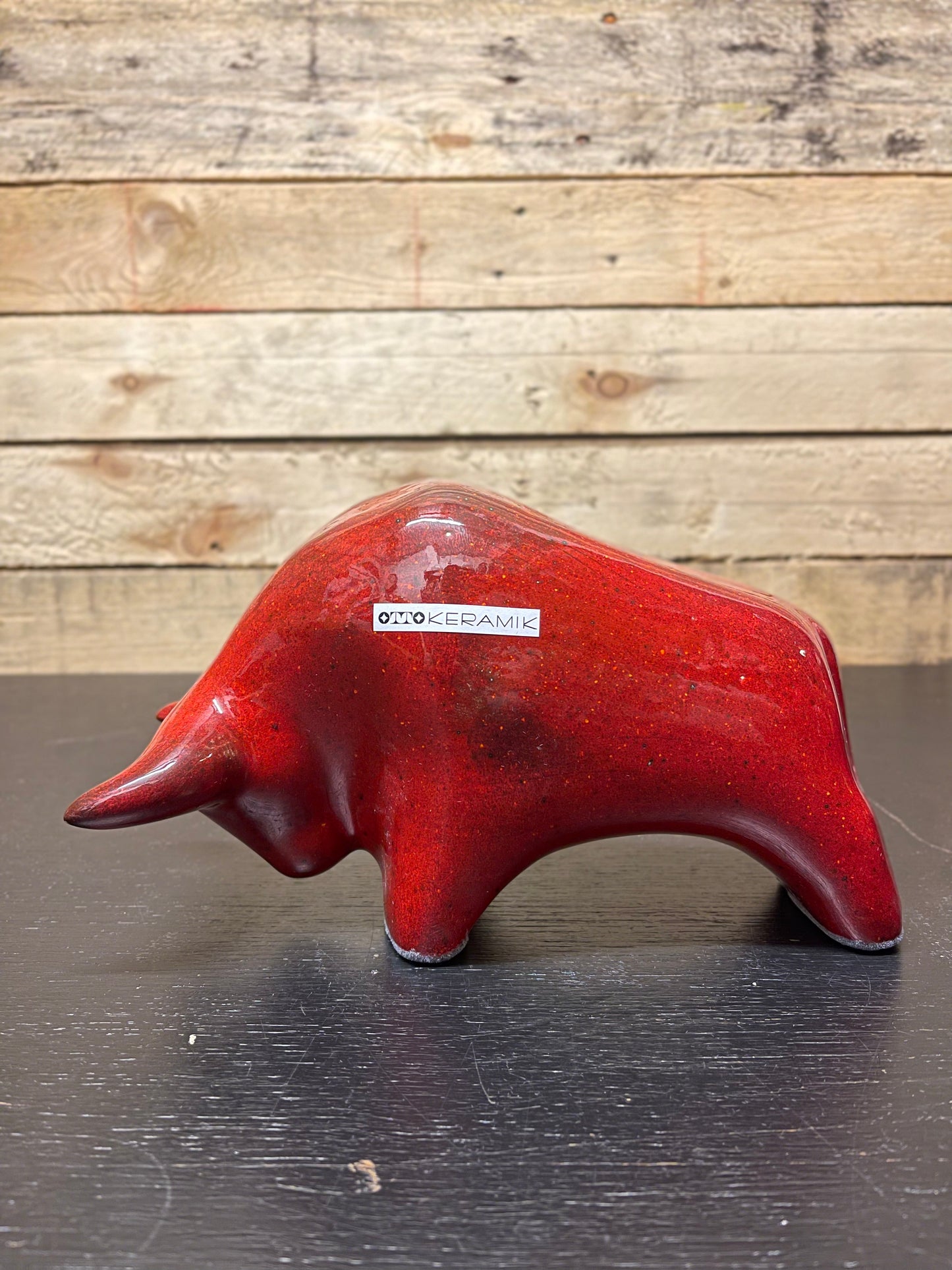 Otto Keramik Medium Ceramic Bull West German Pottery Fat Lava