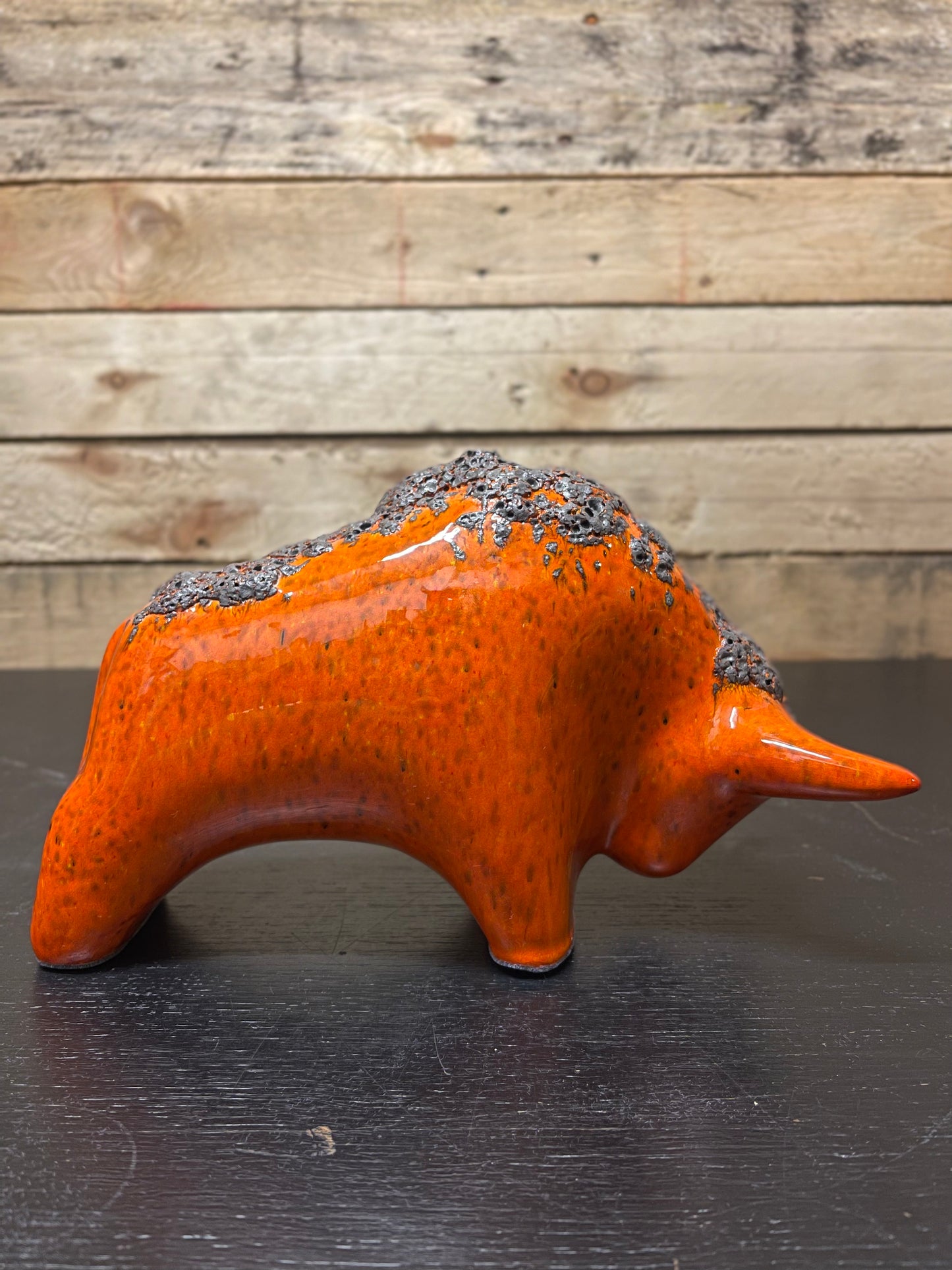 Otto Keramik Medium Ceramic Bull West German Pottery Fat Lava