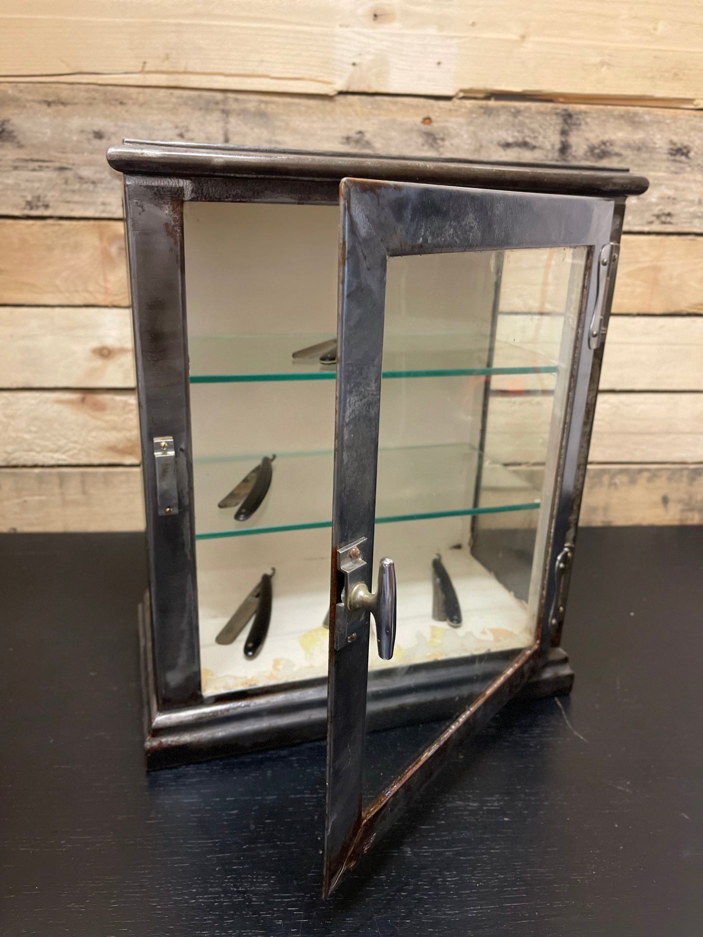 Mid 1900s Medical Or Babrbers Sterilization Cabinet