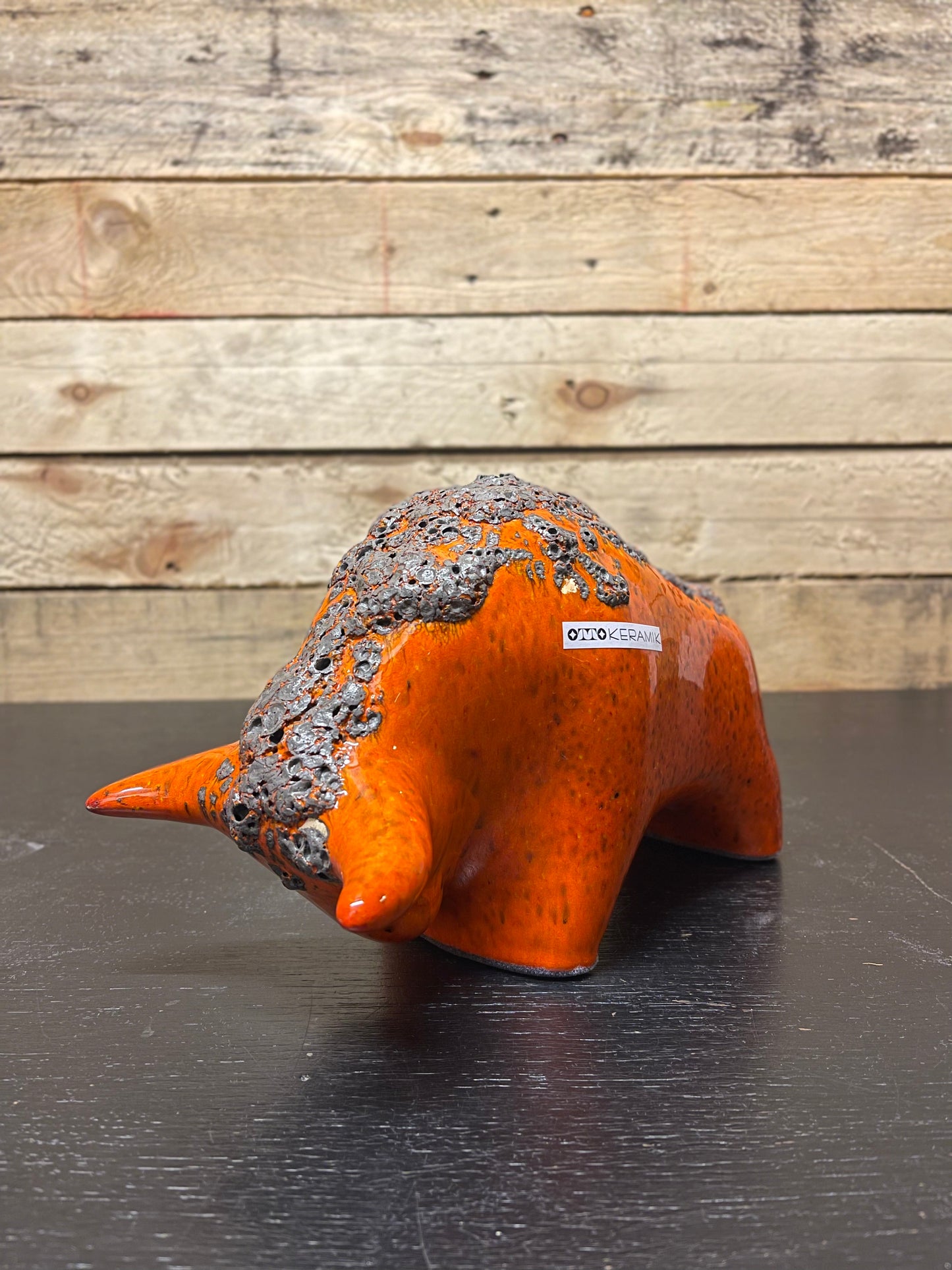 Otto Keramik Medium Ceramic Bull West German Pottery Fat Lava