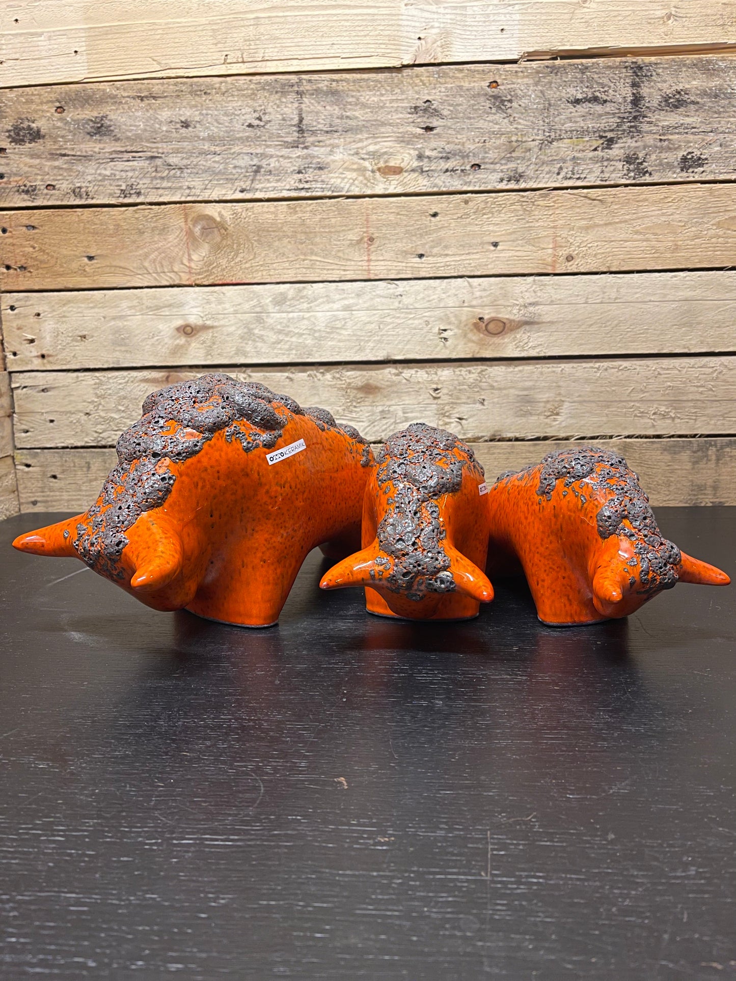 Otto Keramik Medium Ceramic Bull West German Pottery Fat Lava
