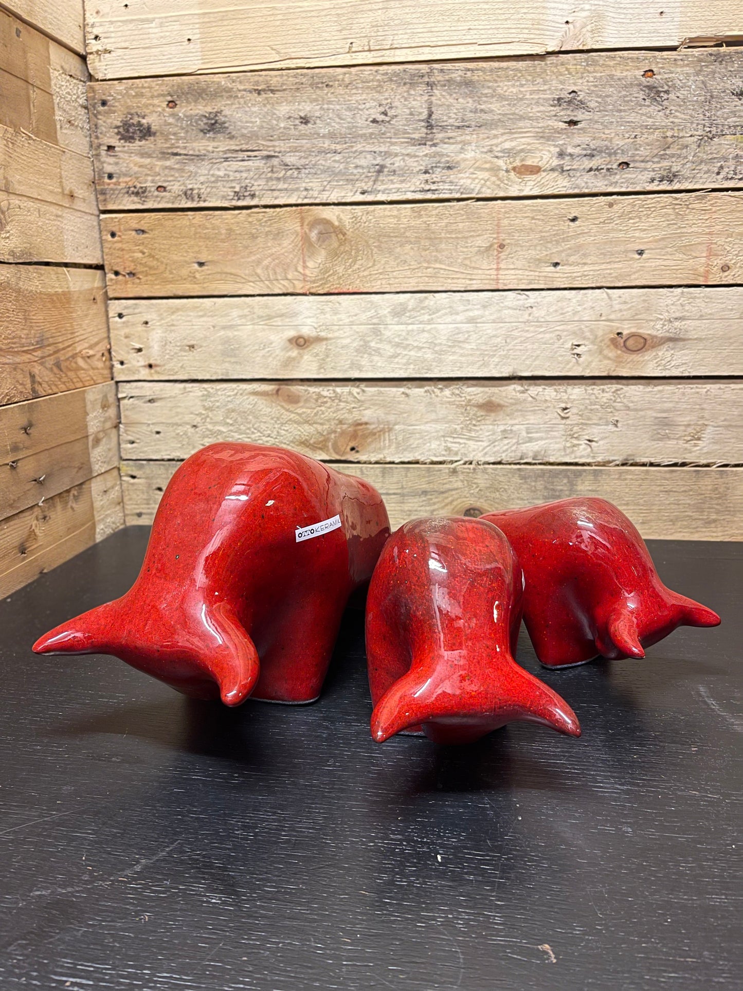 Otto Keramik Medium Ceramic Bull West German Pottery Fat Lava