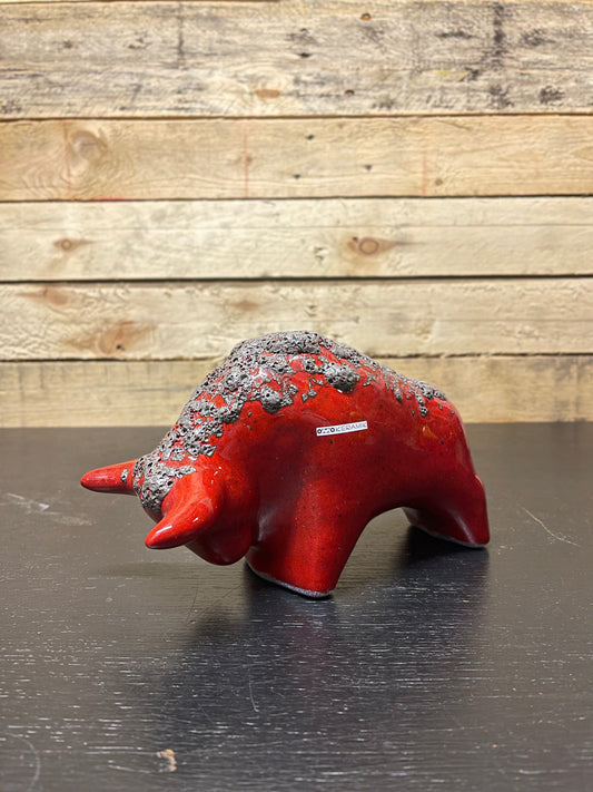 Otto Keramik Classic Ceramic Bull West German Pottery Fat Lava