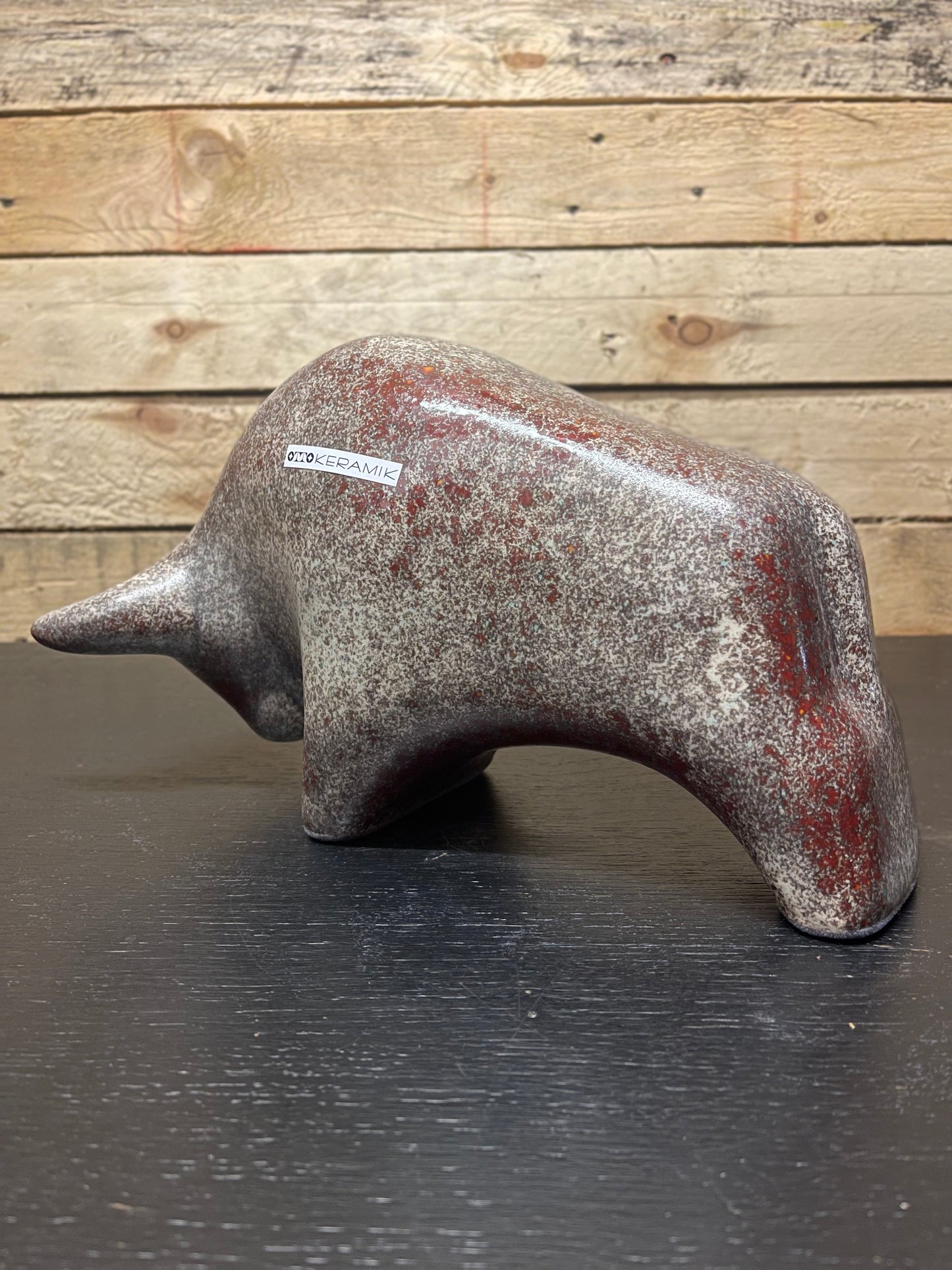 Otto Keramik Large Ceramic Bull West German Pottery Fat Lava