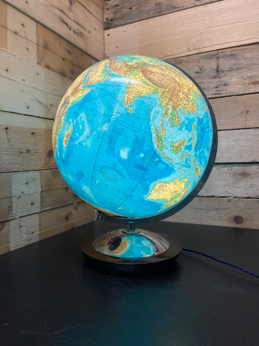 Vintage 1960s Columbus Duo Glass Globe Lamp