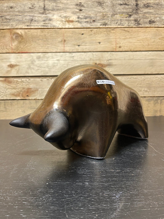 Otto Keramik Large Ceramic Bull West German Pottery Fat Lava