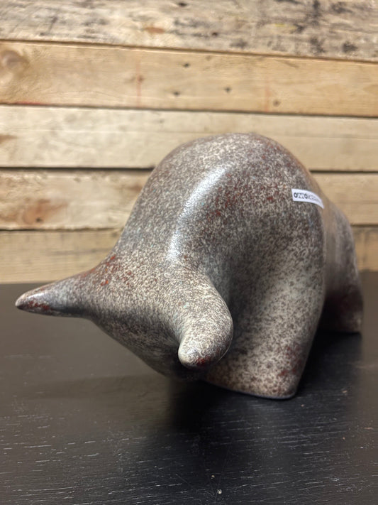 Otto Keramik Large Ceramic Bull West German Pottery Fat Lava