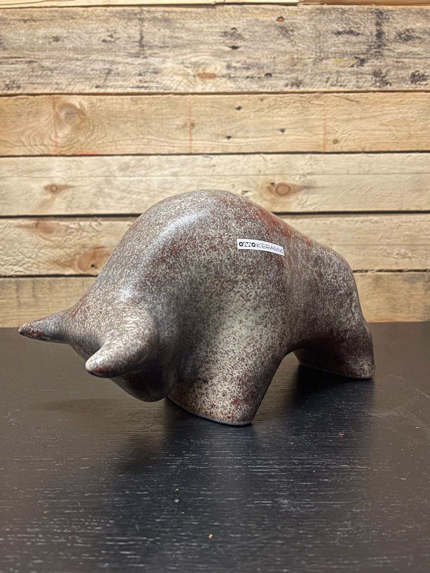Otto Keramik Large Ceramic Bull West German Pottery Fat Lava