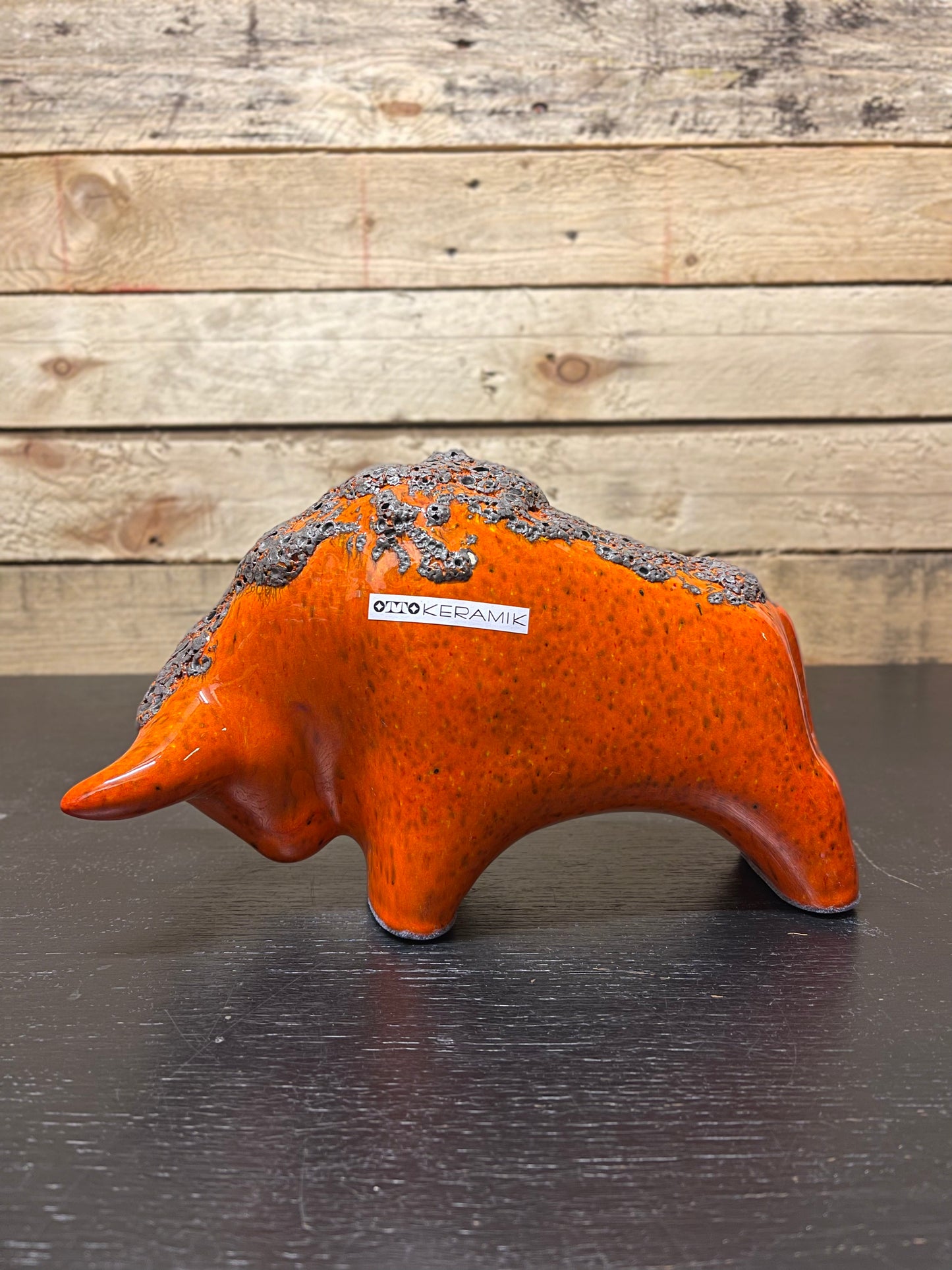 Otto Keramik Medium Ceramic Bull West German Pottery Fat Lava