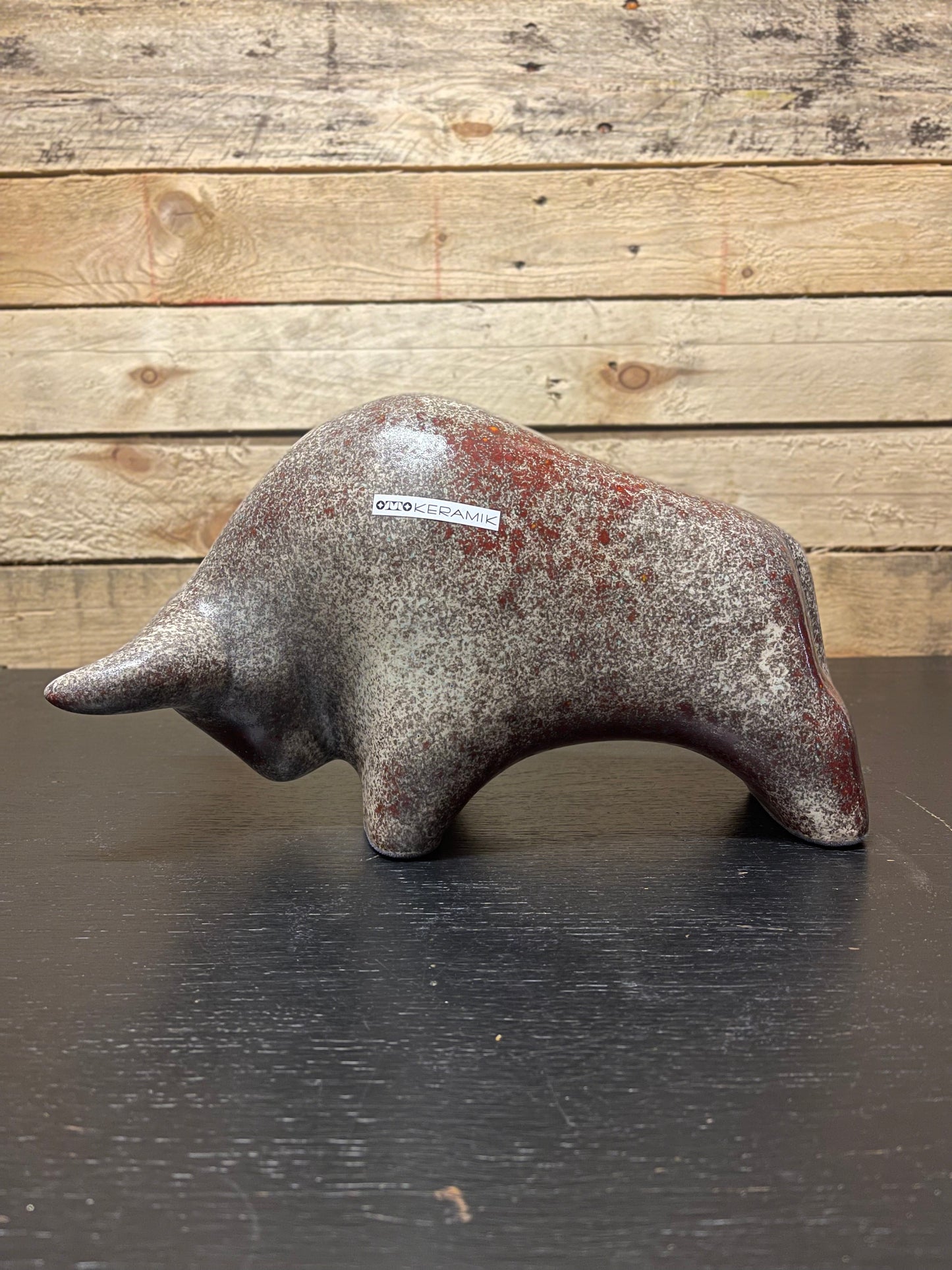 Otto Keramik Large Ceramic Bull West German Pottery Fat Lava