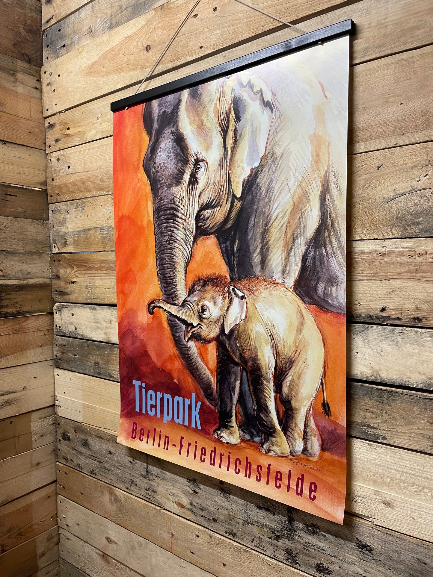 Rare Tierpark Berlin Elephants Original Zoo Poster By Reiner Zieger