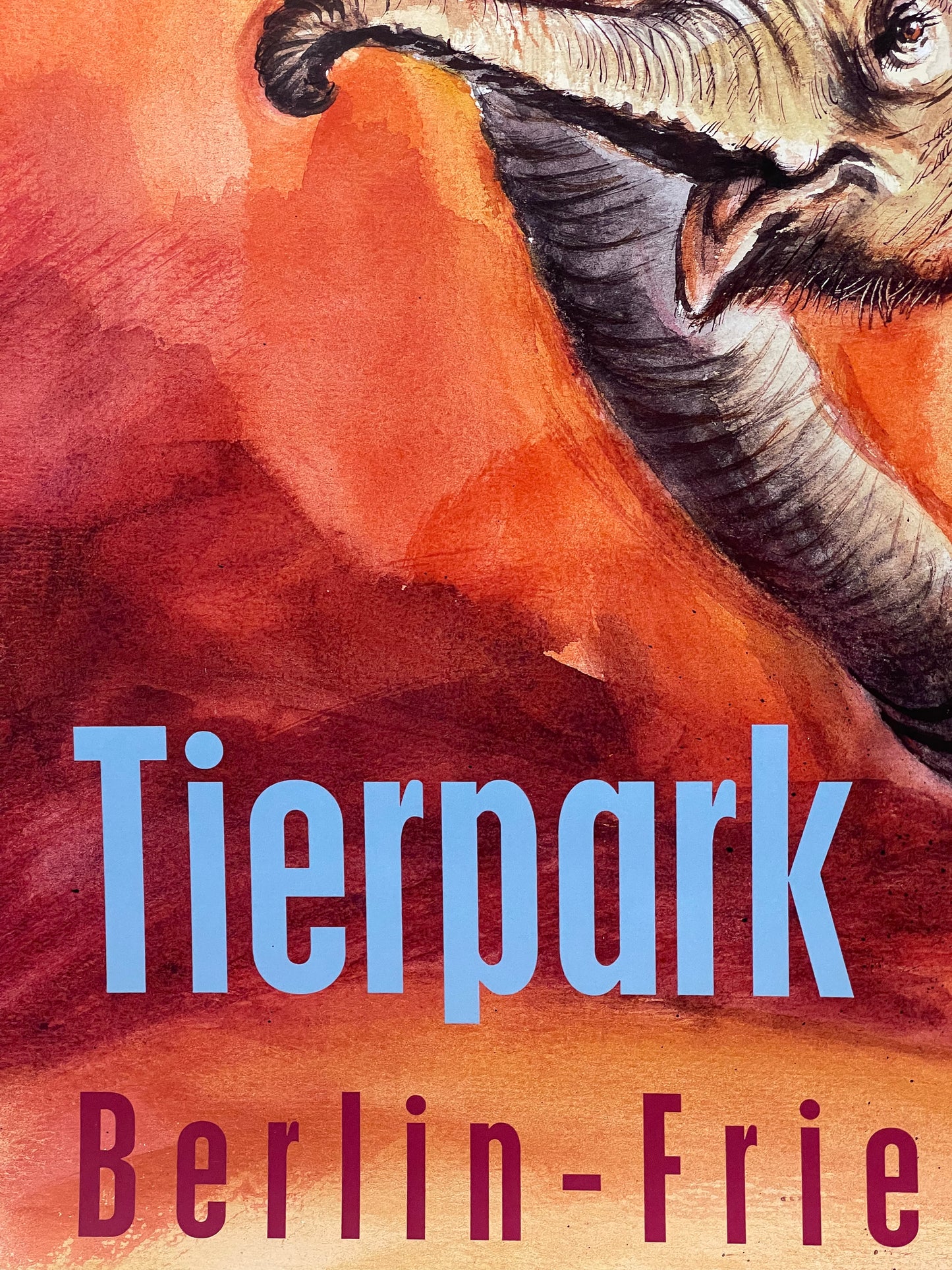 Rare Tierpark Berlin Elephants Original Zoo Poster By Reiner Zieger