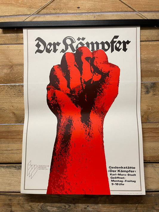 Rare Memorial Of The Fighter DDR Propaganda Poster 1976